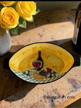 Vintage Hausenware Wine & Cheese Serving Bowl Mary Jane Mitchell 14” | Tuscan